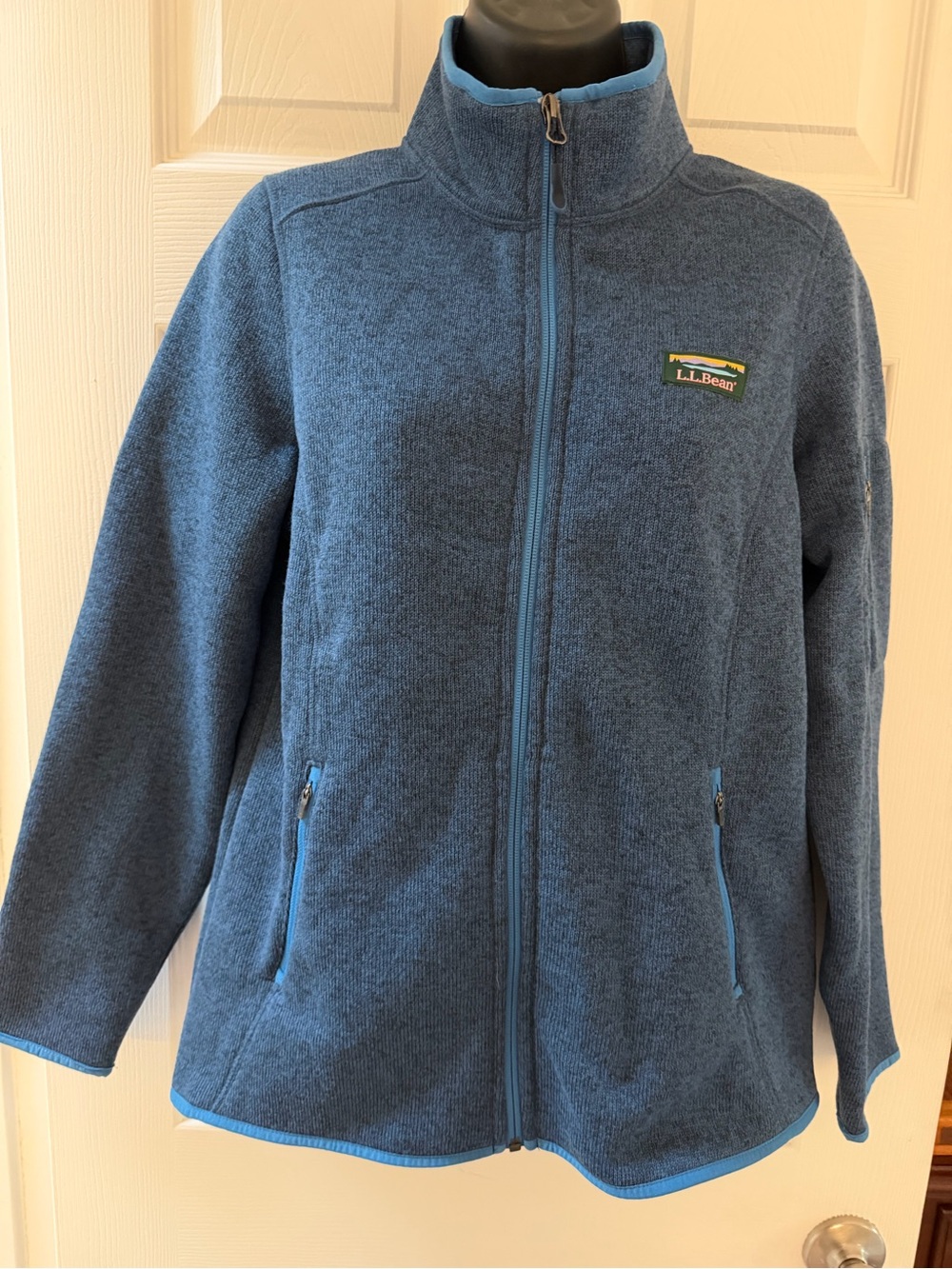 L.L.Bean Women’s Sweater Fleece Full Zip Jacket Blue Medium